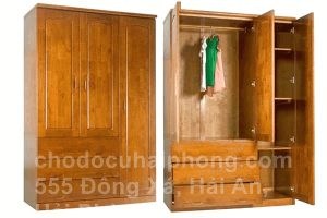 tủ quần áo gỗ thịt 3 cánh