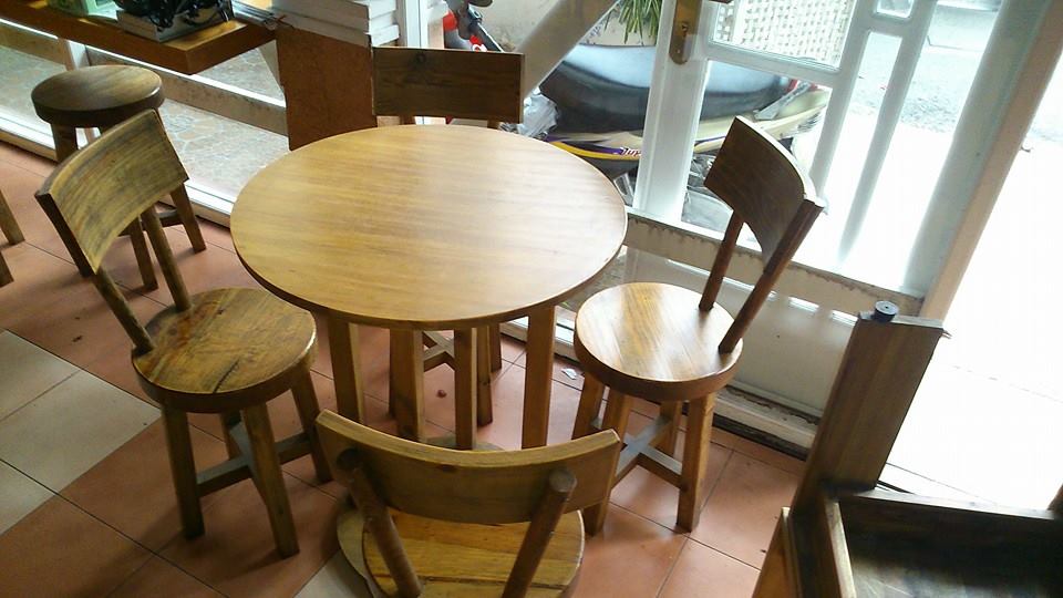 bàn ghế cafe cũ hải phòng, ghế tròn